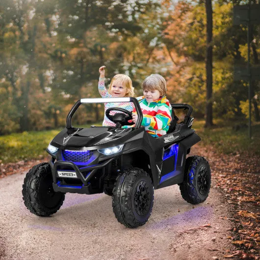 12V 2-Seater Kids Ride on UTV with Slow Start Function Music-Black