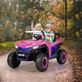 12V 2-Seater Kids Ride on UTV with Slow Start Function Music-Pink