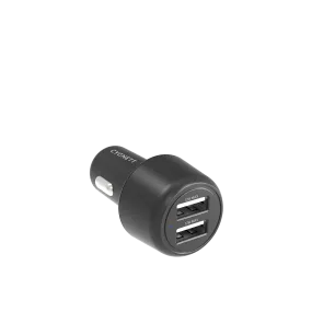 12W Dual Port Car Charger - Black