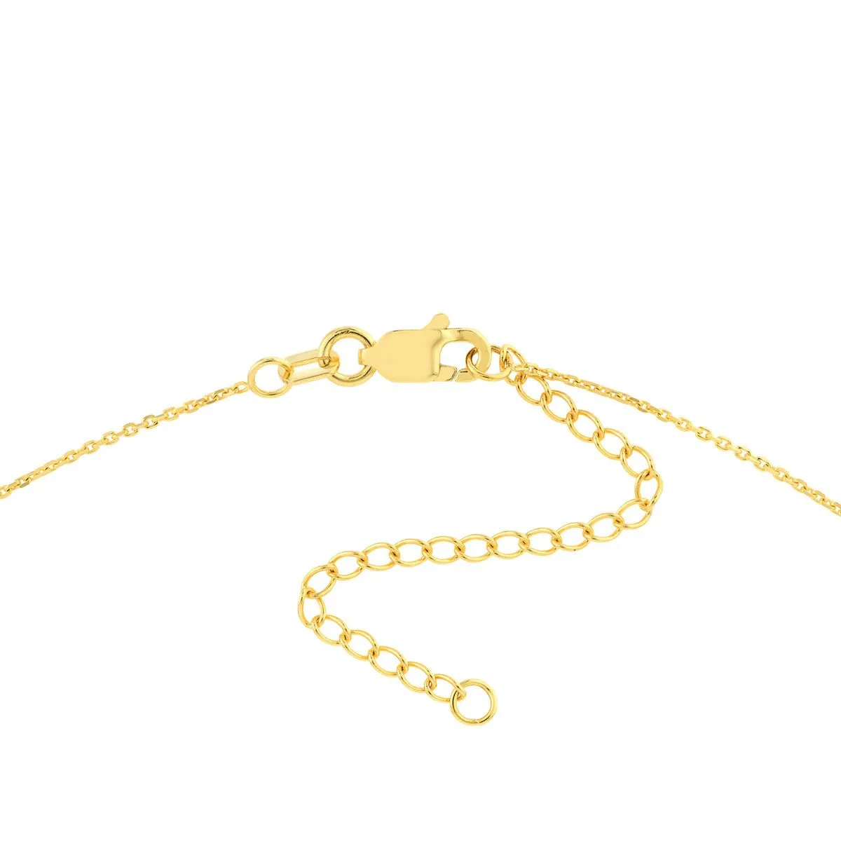 14K Gold Puffy Heart Adjustable Necklace