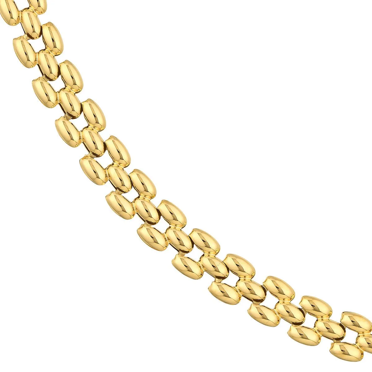 14K Yellow Gold Multi Row Polished Chain