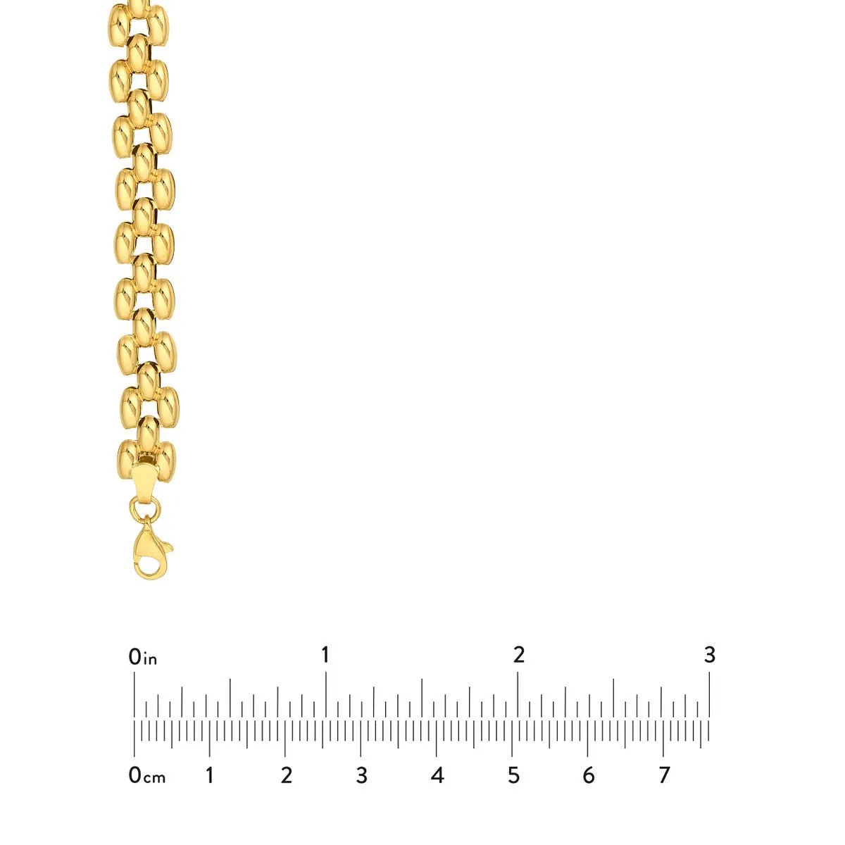 14K Yellow Gold Multi Row Polished Chain