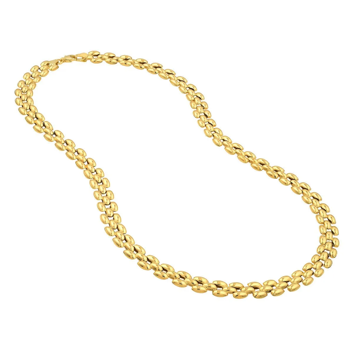 14K Yellow Gold Multi Row Polished Chain