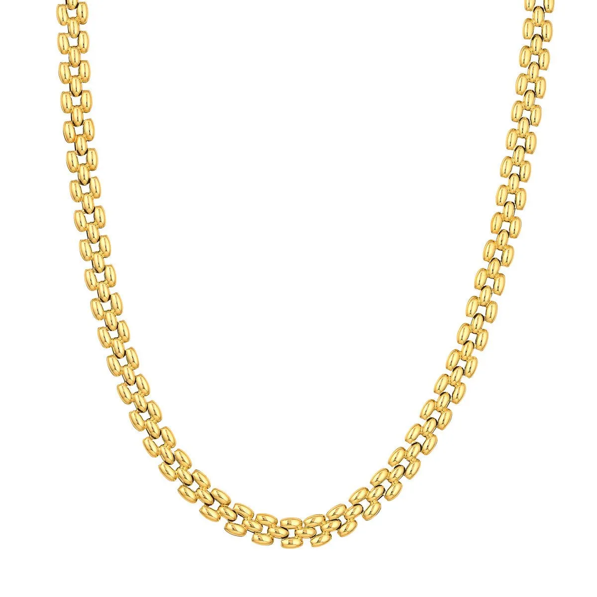 14K Yellow Gold Multi Row Polished Chain