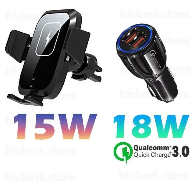 15W Wireless Car Charger Phone Holder