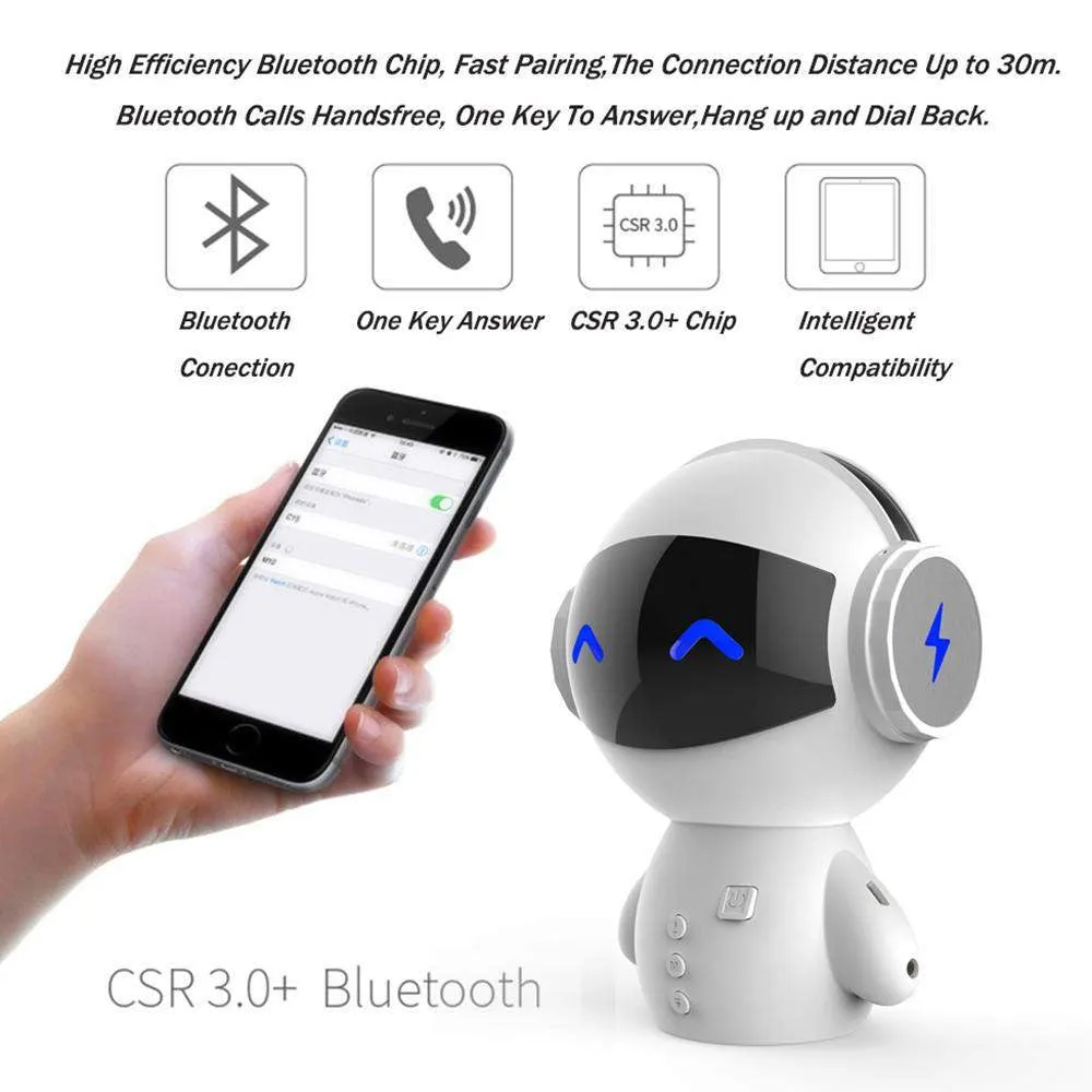 2017 M10 Cute portable Robot Bluetooth Speaker