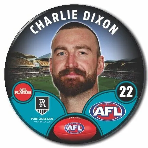 2023 AFL Port Adelaide Player Badge - Charlie Dixon