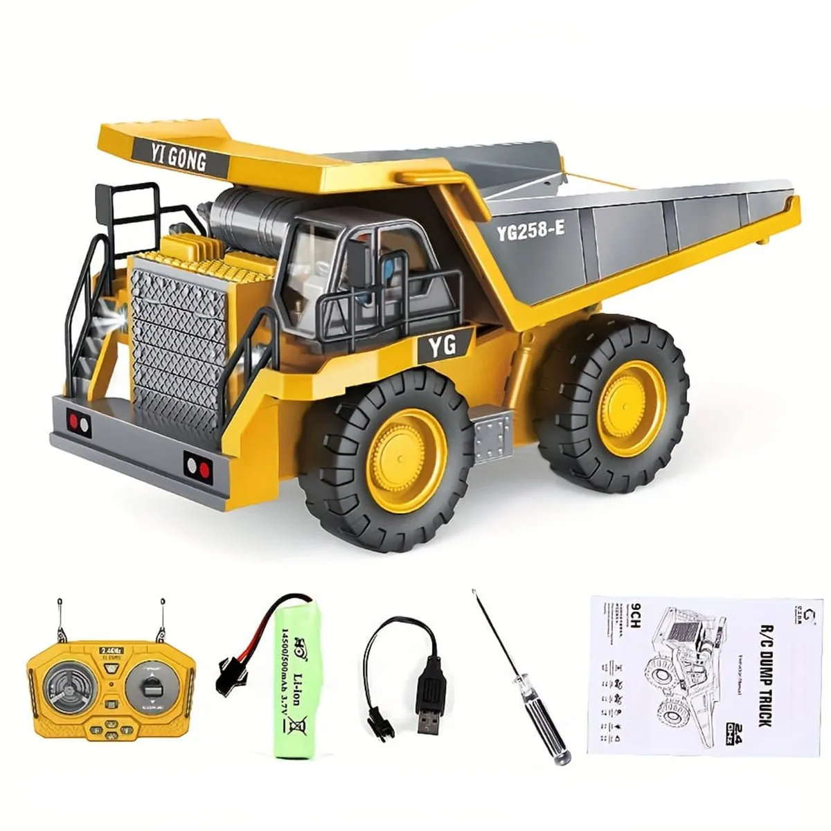 2.4Ghz RC Engineering Car 11CH/9CH Alloy Remote Control Excavator Dump Trucks Bulldozer