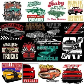 26 Dodge Classics Designs Bundle PNG