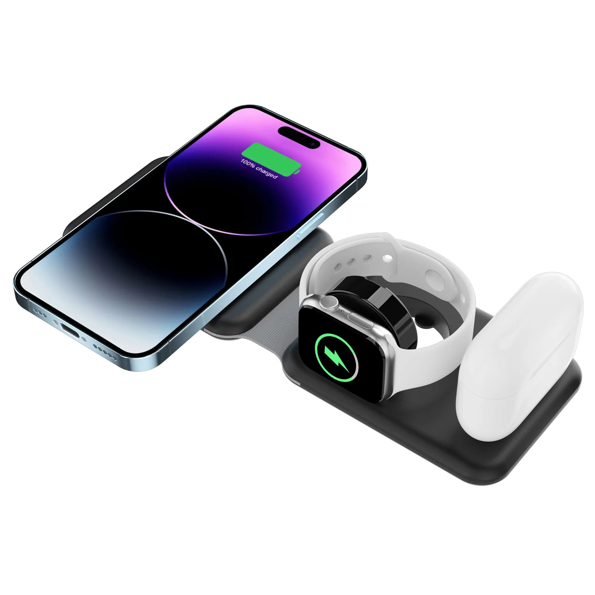 3 in 1 Magnetic Wireless Charger for iPhone 14Pro Max/13/12Pro/11/XS, Apple Watch 8/7, Airpods Pro