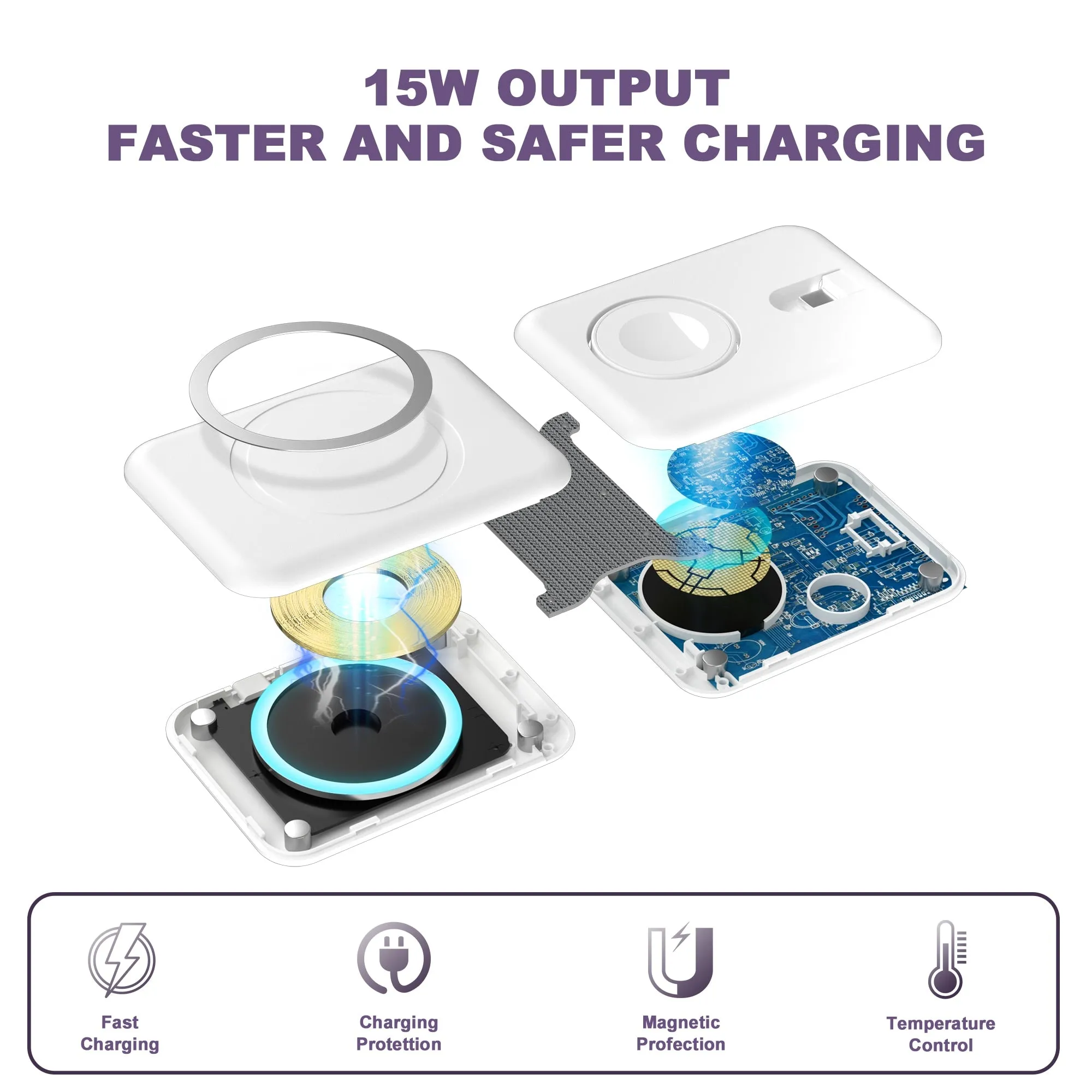 3 in 1 Magnetic Wireless Charger for iPhone 14Pro Max/13/12Pro/11/XS, Apple Watch 8/7, Airpods Pro