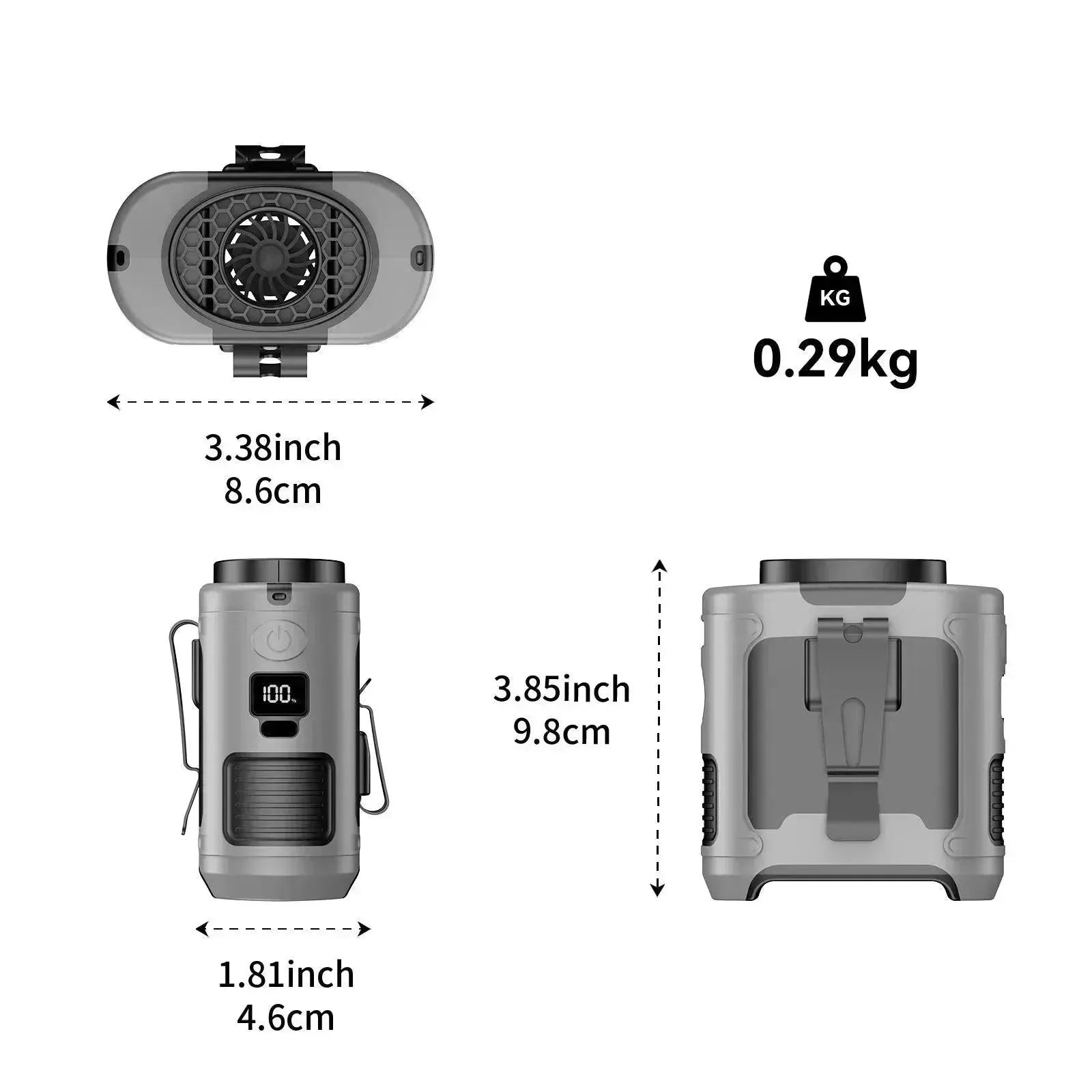 3 in 1 Waist Fan with Power Bank and Torch