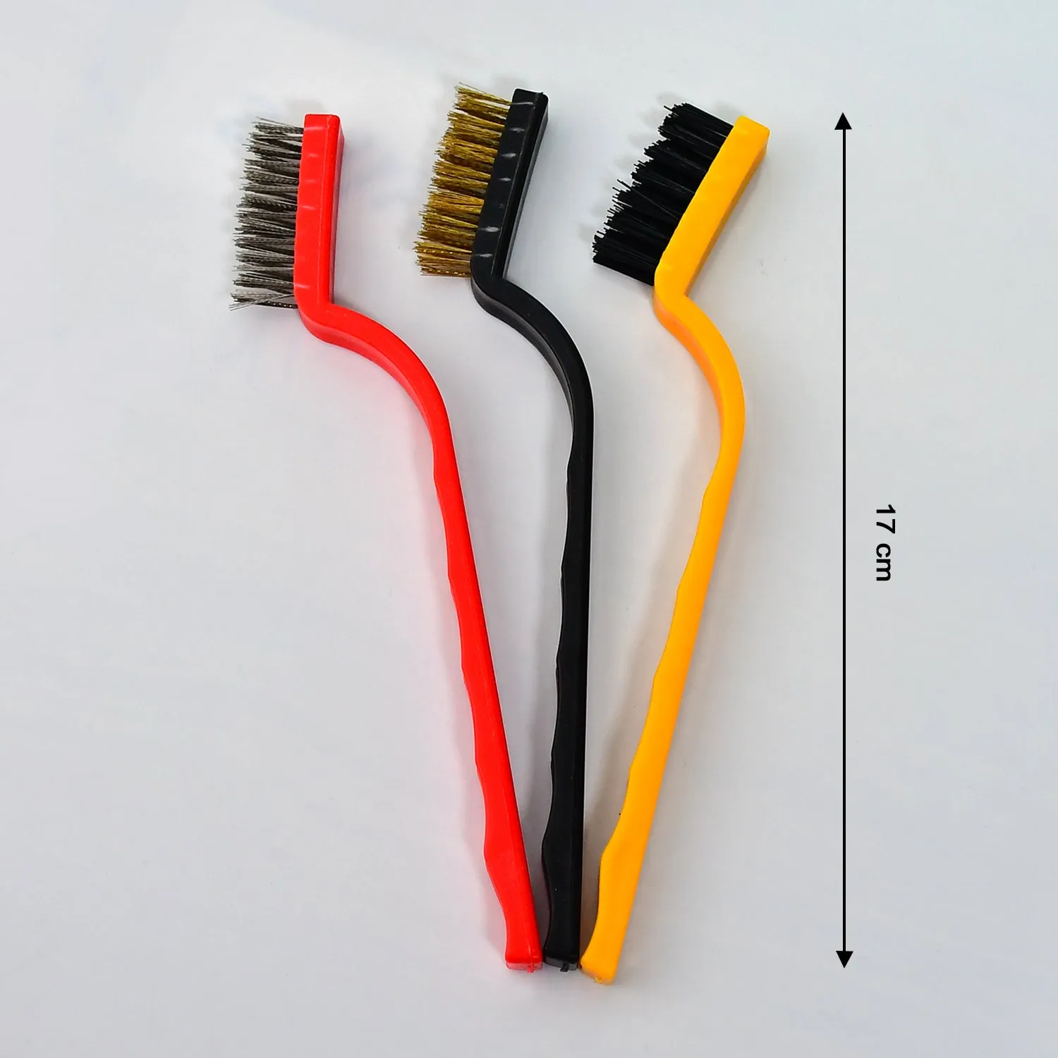 3-Piece Mini Wire Brush Set: Tackle Tough Cleaning Jobs (Multi-Material)