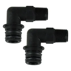 3/4 Quad Port 90 Deg Elbow x 3/8" NPT Male Thread Fittings (Pair)