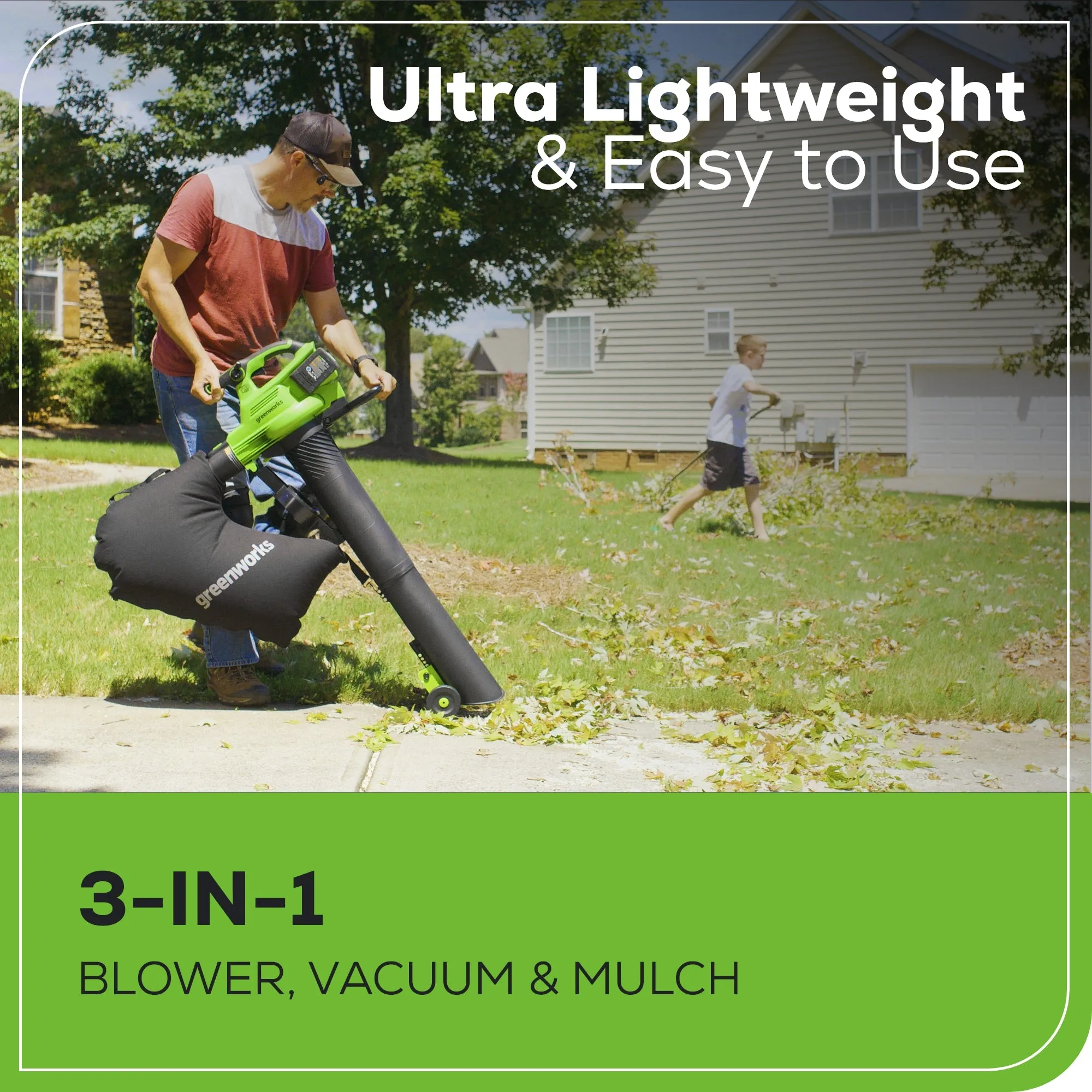 48V (2x24V) 520 CFM Cordless Battery BL Leaf Blower/Vacuum w/ (2) 4.0Ah Battery & Dual Port Charger