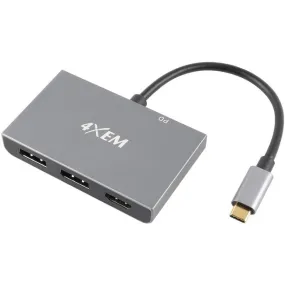 4Xem 3-Port Usb-C To Displayport And Hdmi Multi-Monitor Hub