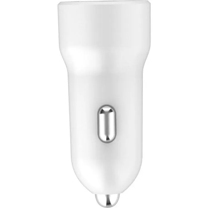 4XEM Dual USB Car Charger Adapter A/C - White