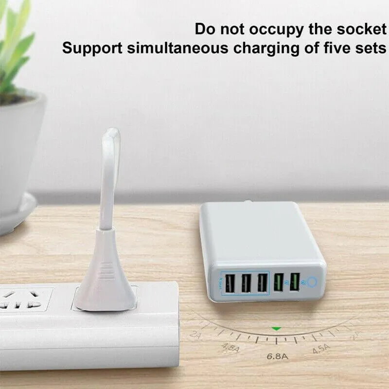 5-port mobile phone charger, Smart USB charger,QC fast charging