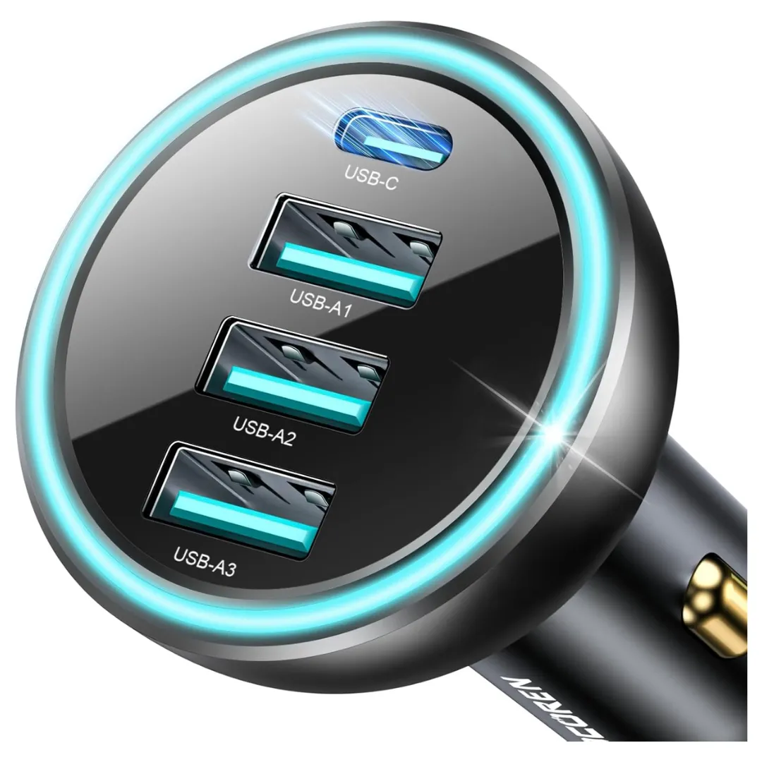 55W 4-Port Car Charger