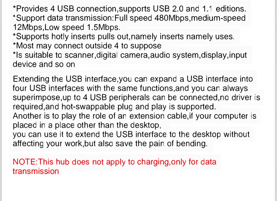 7 Port USB Extension (black)