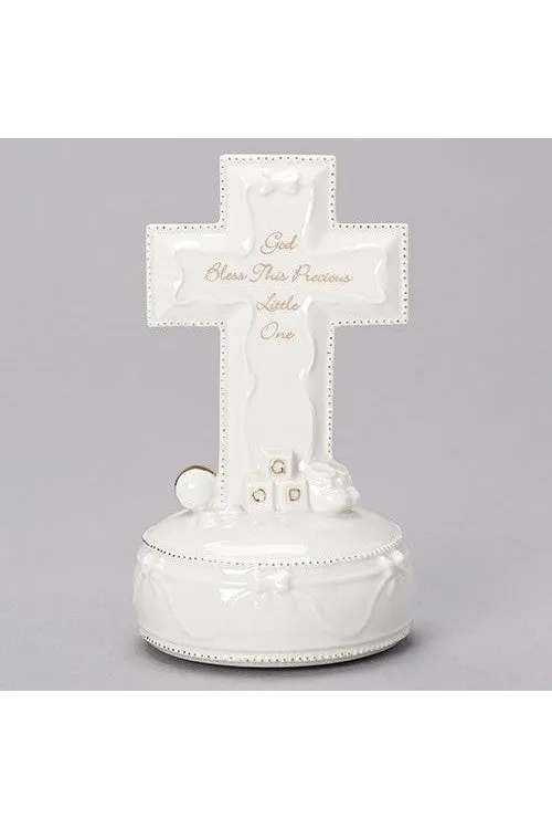 7" Music Box God Bless Porcelain - LI40053