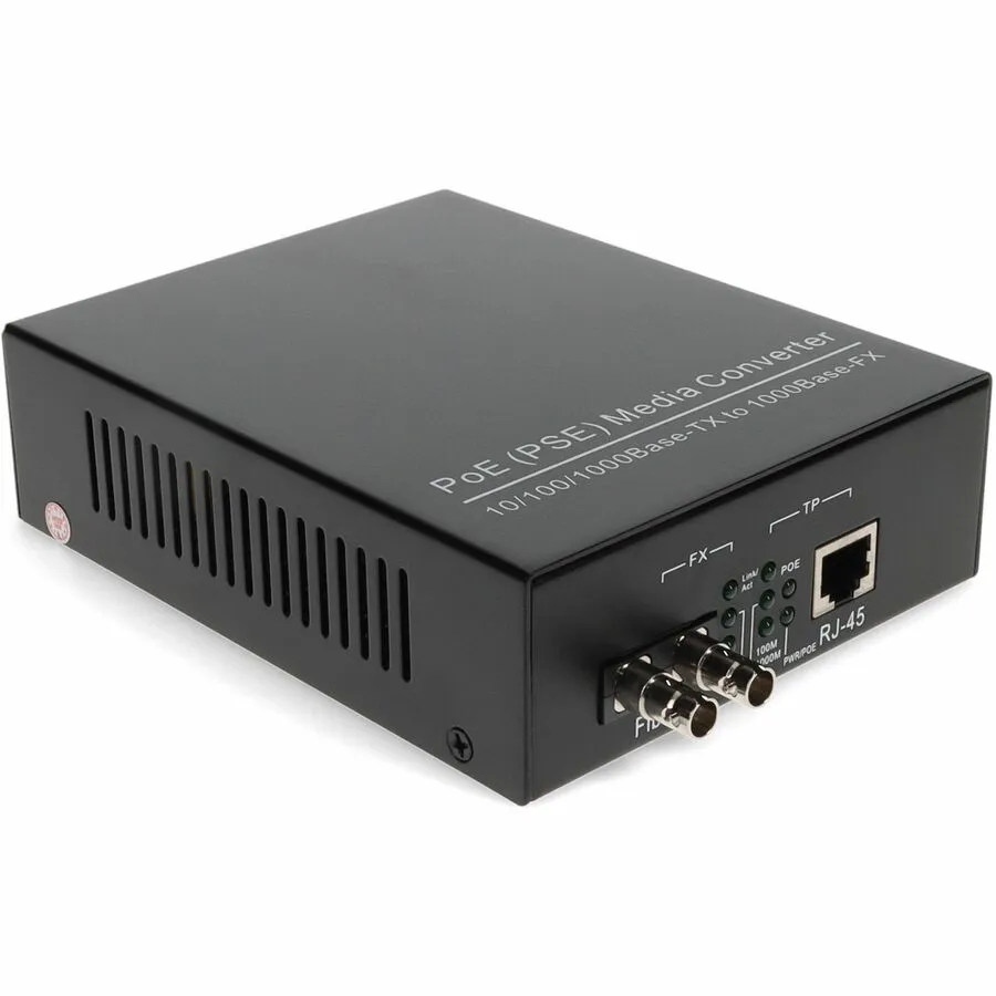 Addon Networks 1000Base-Tx(Rj45) To 1000Base-Sx(St), 850Nm Network Media Converter 1000 Mbit/S Multi-Mode Black