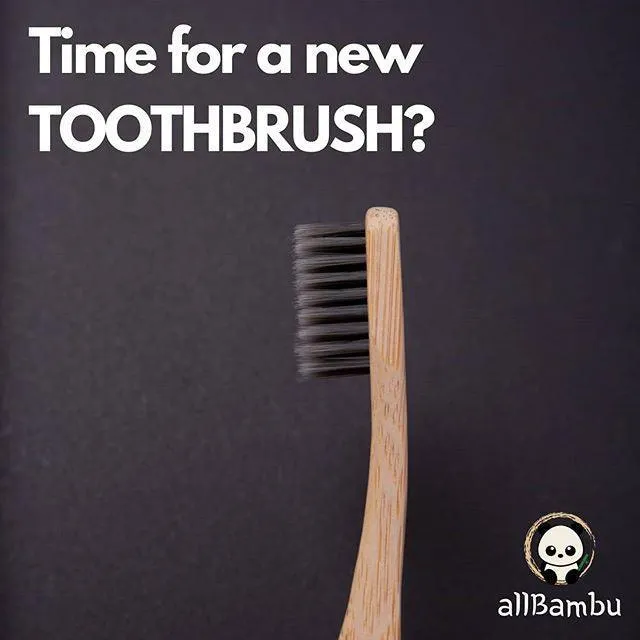 AllBambu Kids Bamboo Toothbrush - Yellow