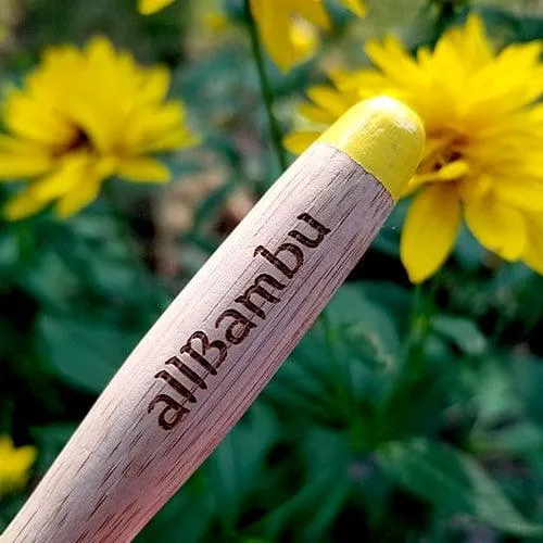 AllBambu Kids Bamboo Toothbrush - Yellow