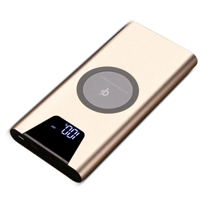 Aluminium 10000mAh Qi Wireless Power Bank