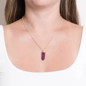 Amethyst Crystal Point Necklace by Tiny Rituals