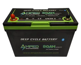 Amped Outdoors LiFePO4 Battery | Nominal Capacity 80Ah | Nominal Voltage 16V | With On board Charger