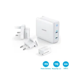 Anker A2629 PowerPort III 2-Port 60W GaN & PIQ 3.0 2-Port Type-C Charger with Intelligent Power Allocation,US/UK/EU Plug