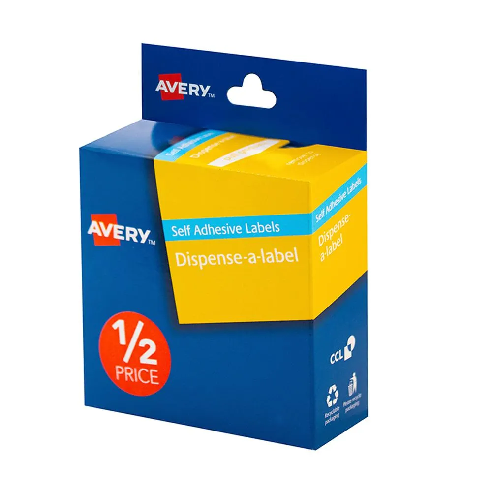 Avery Label Dispenser 1/2 Price 24mm 300 Pack