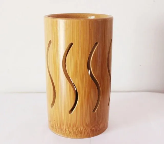 Bamboo Toothbrush and Toothpaste Holder | Wooden Toothbrush Cup | Pencil Holder | Makeup Brush Holder