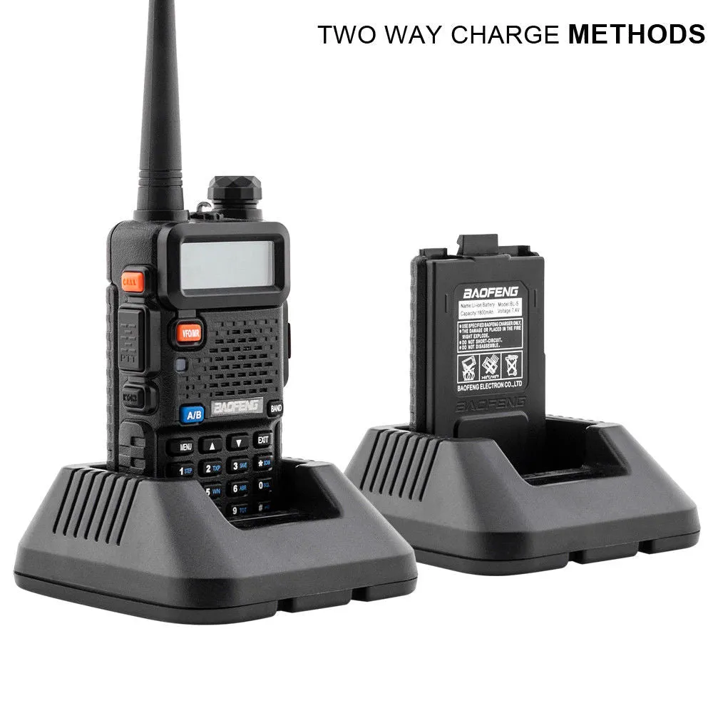 Baofeng UV-5R [2 Pack] | Dual Band | 4/1W | 128CH | Flashlight | VOX | Alert