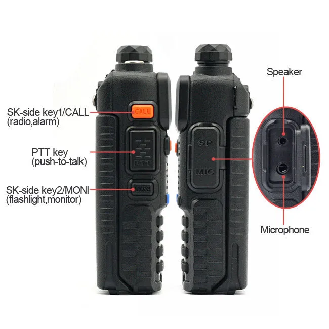 Baofeng UV-5R [2 Pack] | Dual Band | 4/1W | 128CH | Flashlight | VOX | Alert