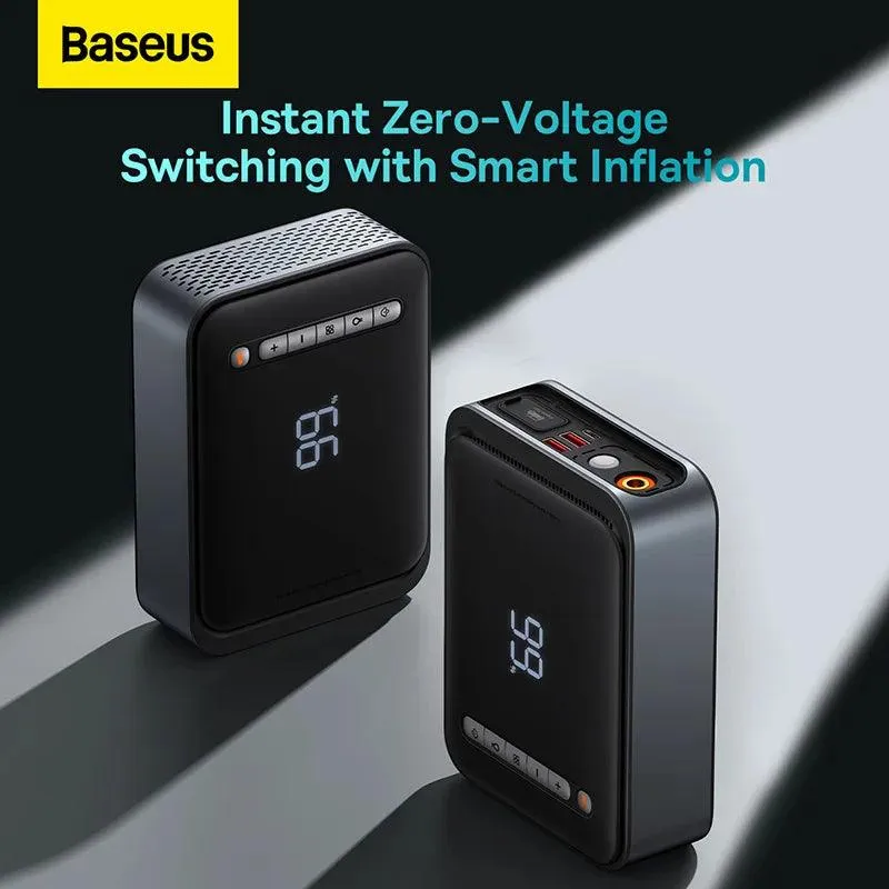 Baseus All-in-One Car Jump Starter and Tire Inflator with Power Bank Functionality - 1000A Fast Charging Solution