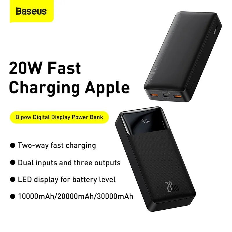 Baseus Bipow 20W Digital Display 30000mAh Power Bank