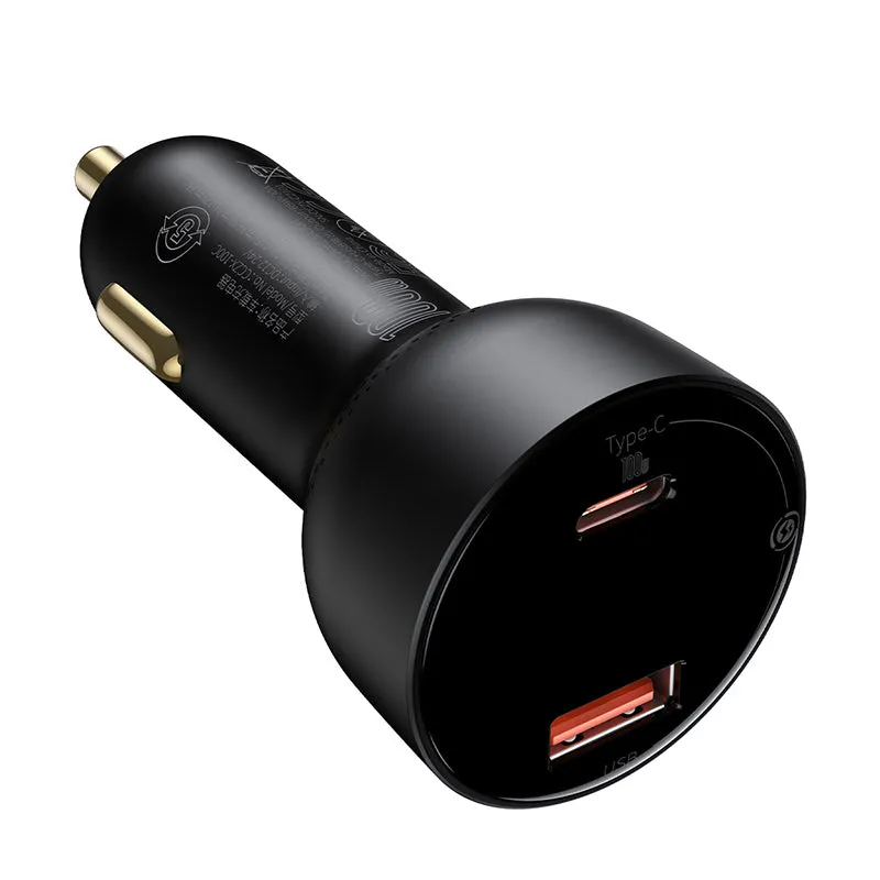 Baseus Supreme Digital Display PPS 100W Dual Quick Charger Car Charger   100W Cable (TZCCZX-01)