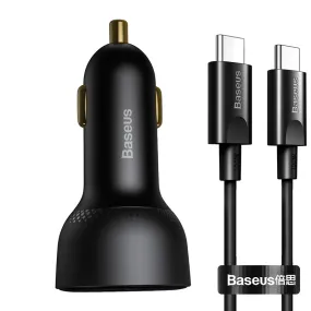 Baseus Supreme Digital Display PPS 100W Dual Quick Charger Car Charger   100W Cable (TZCCZX-01)