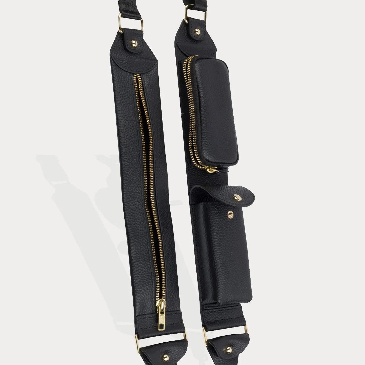 Billie Crossbody Utility Strap Only - Black/Gold