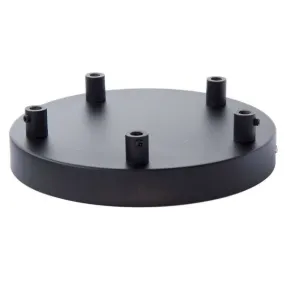 Black Rounded 5 Hole Ceiling Canopy Kit 8"