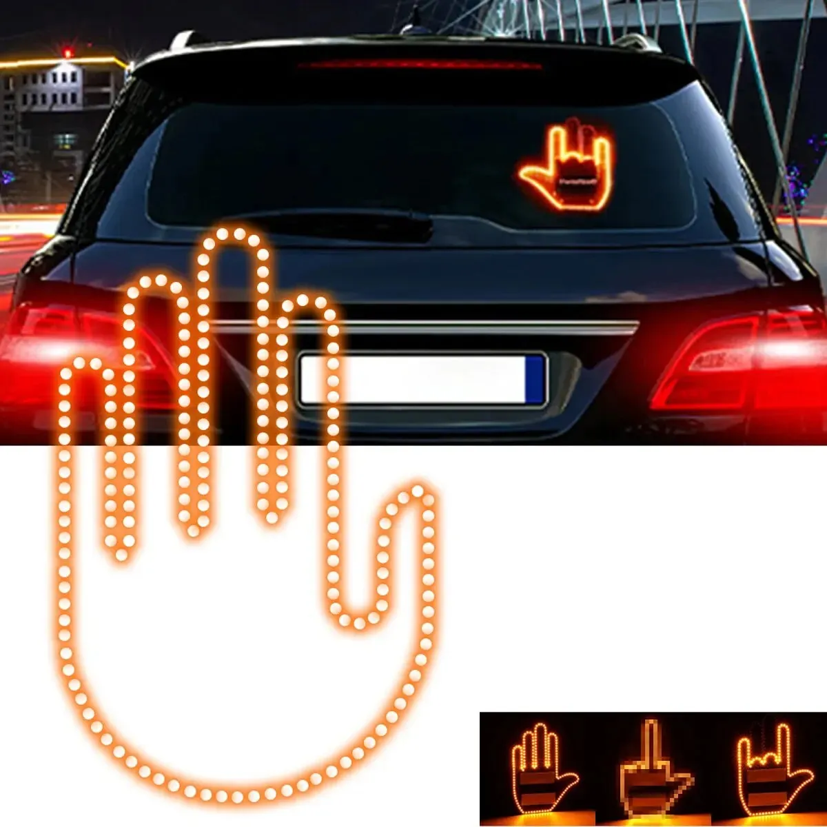 Car Interior Finger Light - LED Middle Finger Lamp