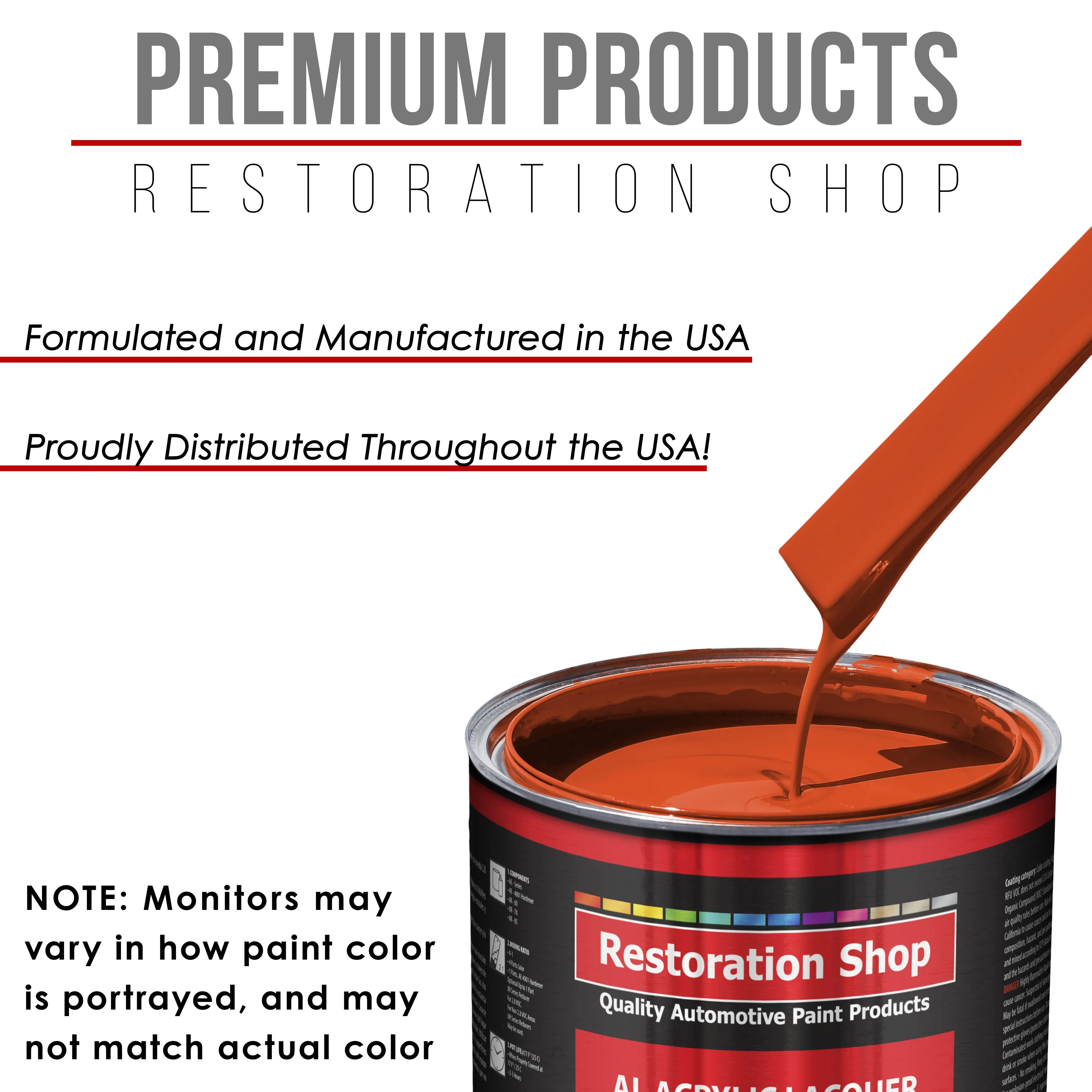 Charger Orange - Acrylic Lacquer Auto Paint - Gallon Paint Color Only - Professional Gloss Automotive, Car, Truck, Guitar & Furniture Refinish Coating