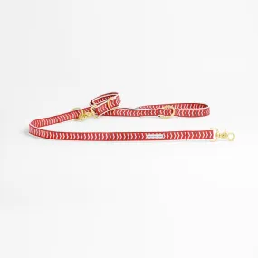 Chef l'Bark Dog Leash: Fire Red Cream