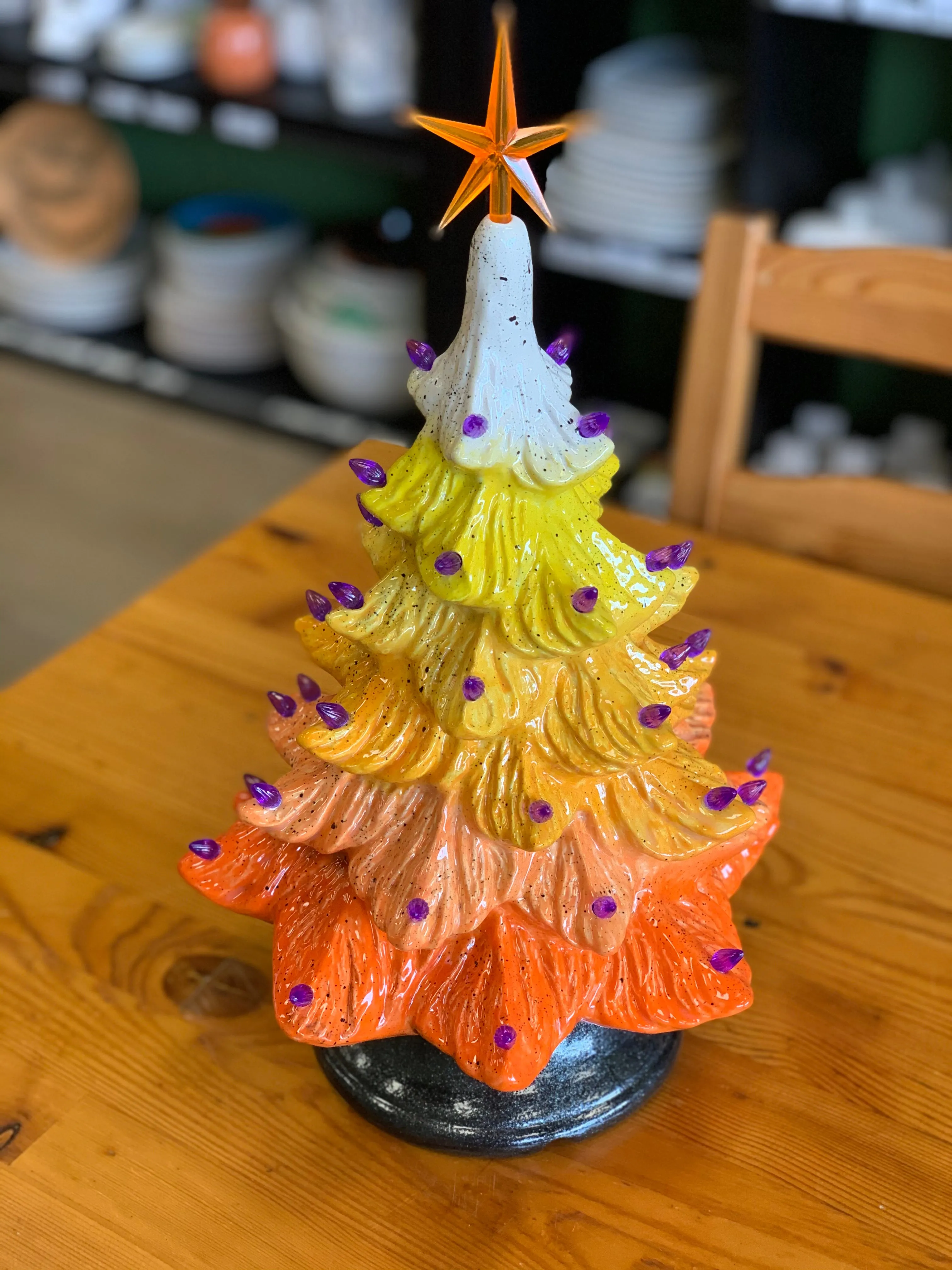 Christmas Tree with Base and Lights-14"