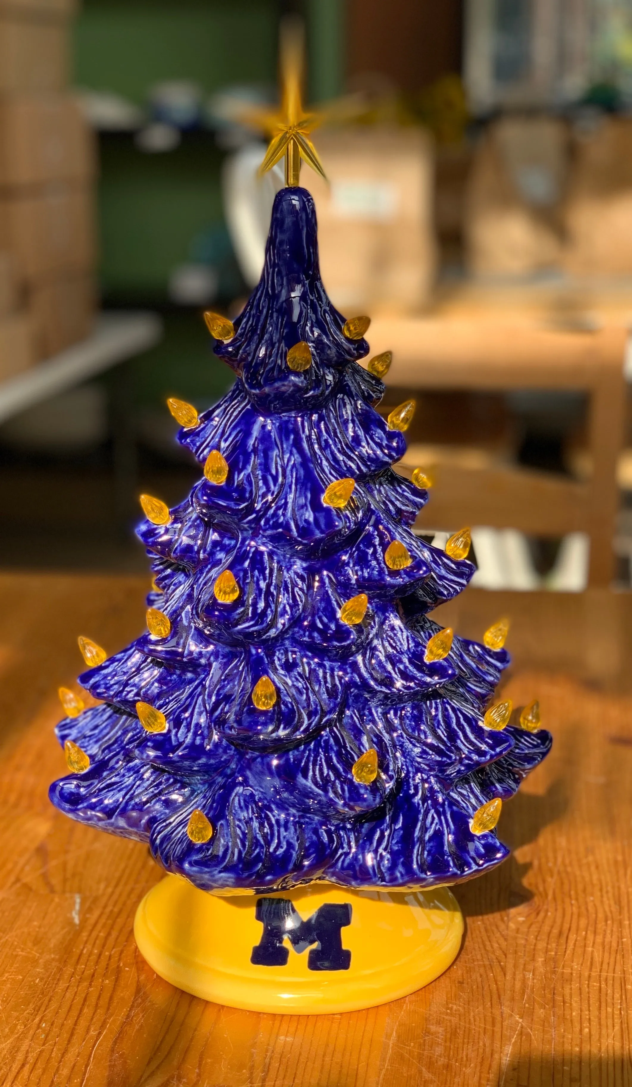 Christmas Tree with Base and Lights-14"