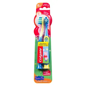 Colgate Peppa Pig Extra Soft Toothbrush Value Pack, Multi-Coloured, 2-Pack