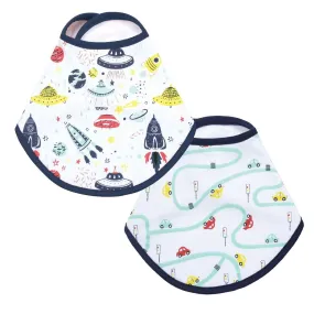 Combo Of Tour To the Space And City Drive Feeding Bibs- (Pack of 2)