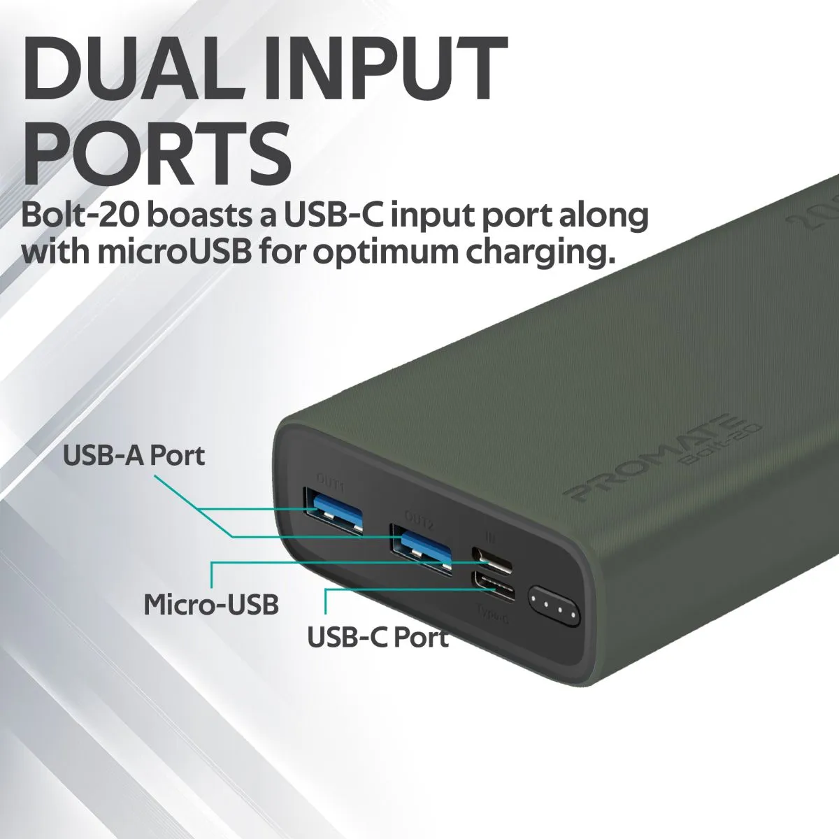 Compact Smart Charging Power Bank with Dual USB Output